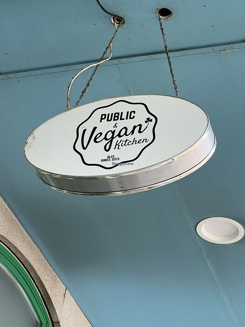 Sign over door   at Public Bar & Vegan Kitchen in Bled
