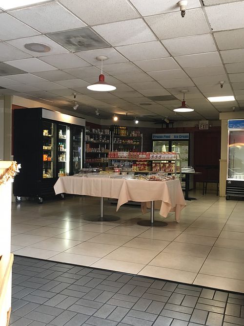 Small market inside the restaurant offering vegan items   at Pita Kitchen Plus in Sacramento