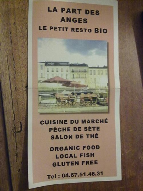 Flyer front page at La Part des Anges in Sete