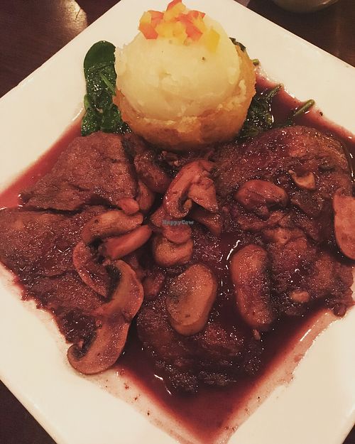 Port wine seitan at Blossom Restaurant Chelsea in New York City