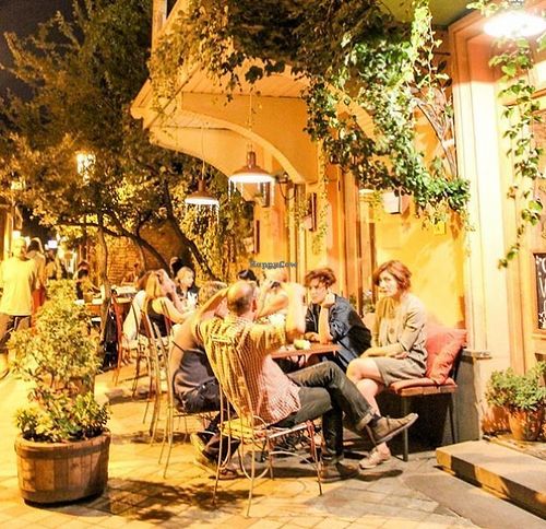 cafe leila terrace at Kafe Leila in Tbilisi