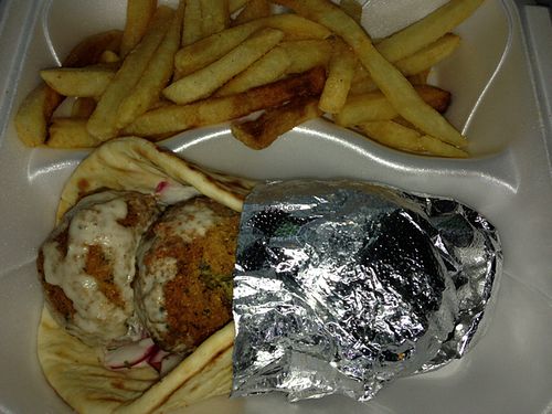 falafel platter at Pita Corner in Lawrenceville