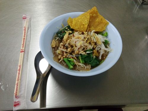 the smallest 'soup' I've ever seen (with no tofu) at Jiya Chai in Phuket