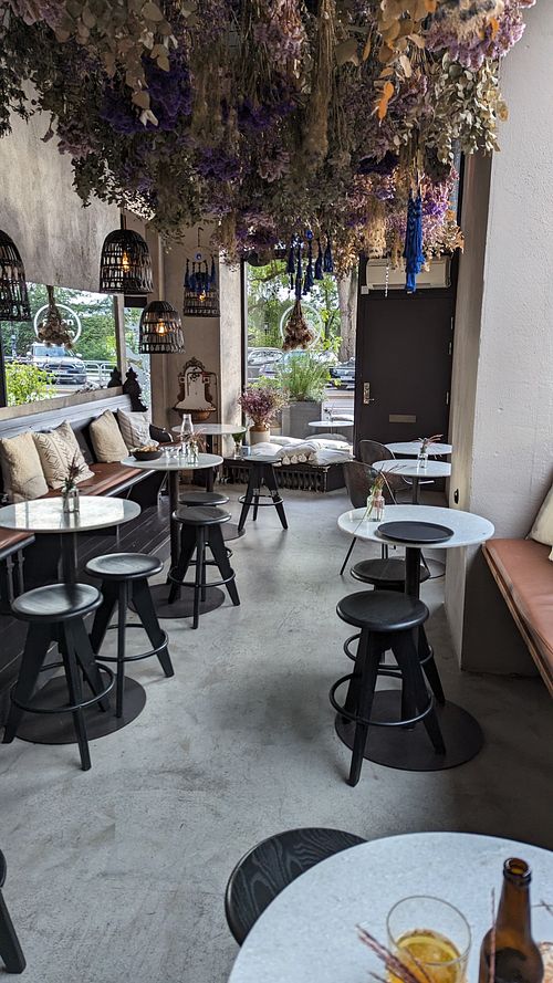 Thoughtful and creative decor with outside terrace at The Green Queen in Stockholm