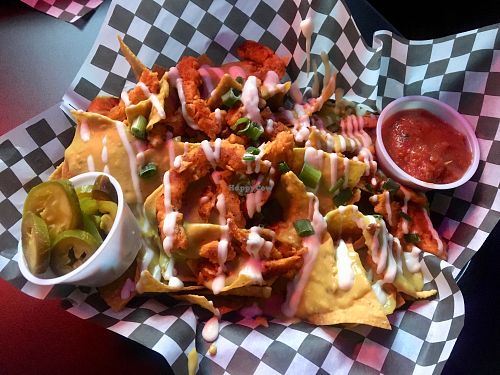 Nachos with soy curls at Black Water Bar in Portland