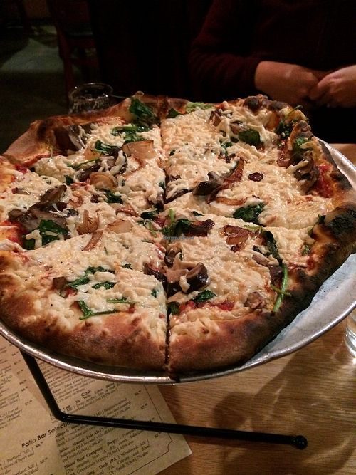 yummy vegan pizza  at Blaze Pizza - Maine St in Bar Harbor