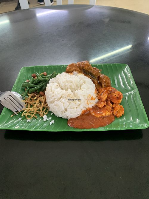 Nasi Lemak 9MYR  at Blue Boy Vegetarian Food Centre in Kuala Lumpur