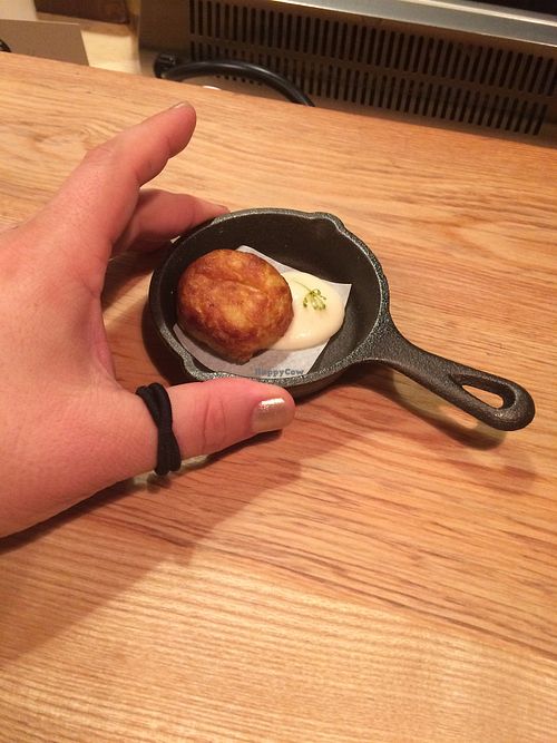 Tiny yummy cake in a tiny skillet  at Farm Spirit - Pop Up in Portland