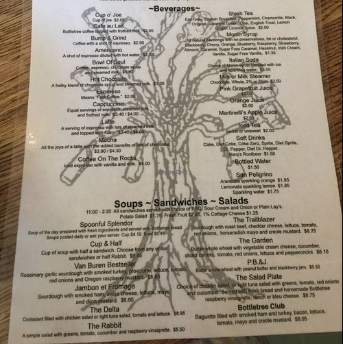 front of the menu at Bottletree Bakery in Oxford