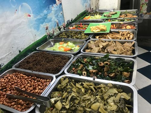 The spread on the first day I went.  at Tu Hao in Hanoi