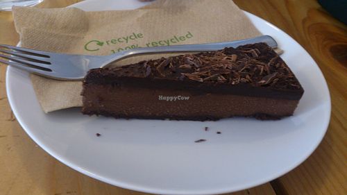 Vegan Chocolate Cake at Schondorf Bio Cafe in Bratislava