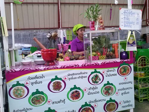 Great Little Food Stall In Market at Nam Mangosteen Thailand  in Ranong