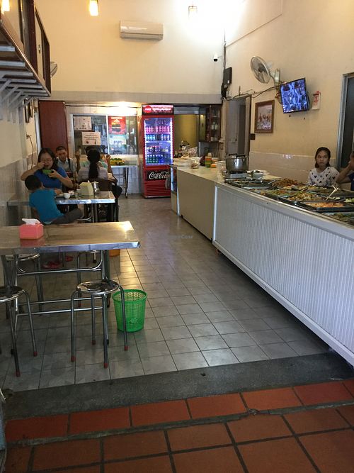 Inside seating at Vegetarian 1000 in Phnom Penh