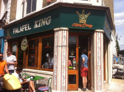 View from outside at Falafel King in West London