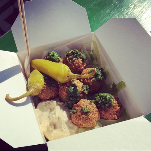 Falafel box  at Falafel King in West London