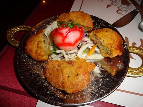 Vegan bhajis at Veg World India in Barcelona