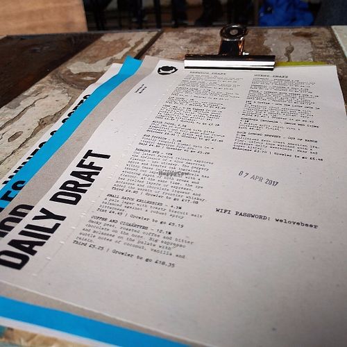 Draft List at BrewDog in Glasgow