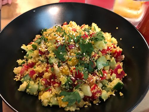 couscous salad at Aubergine in Bucharest