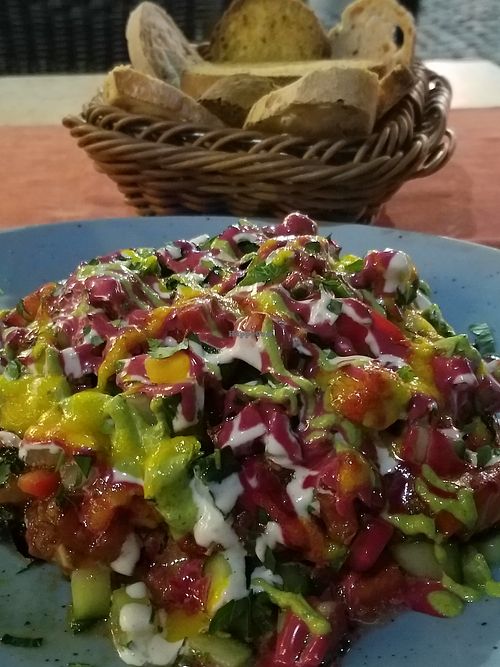 Vegan eggplant at Aubergine in Bucharest