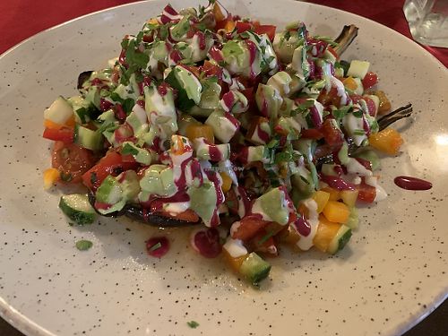 Stuffed aubergine at Aubergine in Bucharest