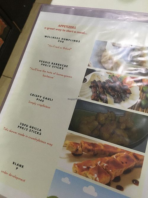 menu at Wellnessland Vegetarian Cafe in Cebu