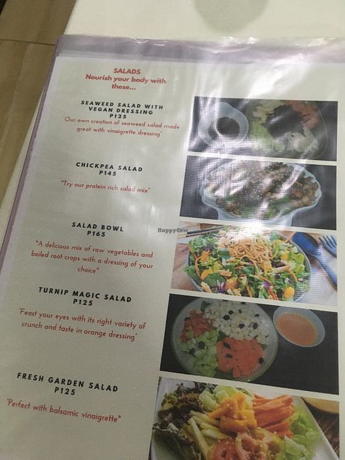 menu at Wellnessland Vegetarian Cafe in Cebu