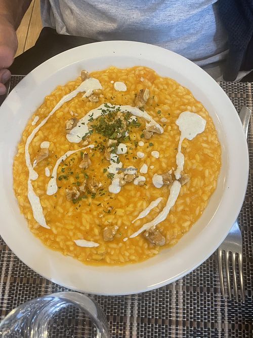 Pumpkin risotto with veg gorgonzola  at Ma va' in Rome