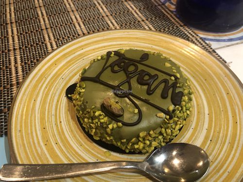 The most delish dessert… the pistachio Sacher cake  at Ma va' in Rome
