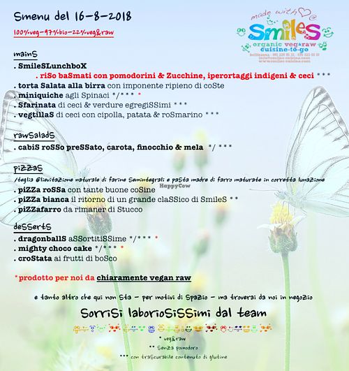 Smenu del 16-8-2018 at SmileS in Bellinzona