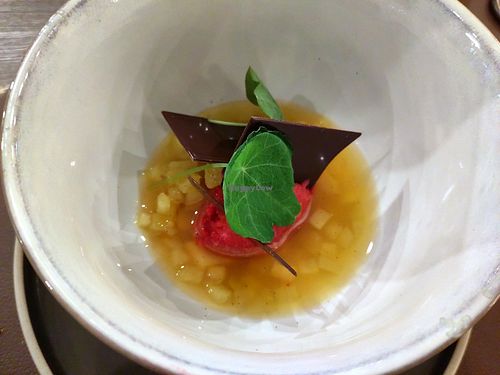 Pineapple soup (dessert) at La Table du Marche in Bergerac