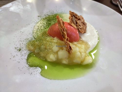 Vegan dessert at La Table du Marche in Bergerac