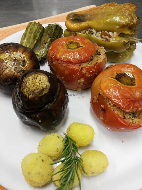 Stuffed vegetables at Podere Capanne in Rome