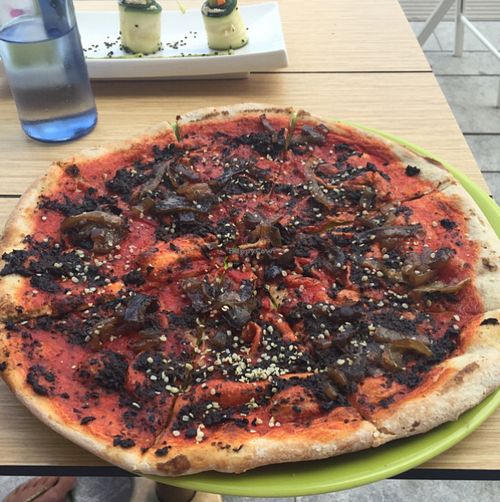 vegan pizza at The Lab Ibiza in Ibiza
