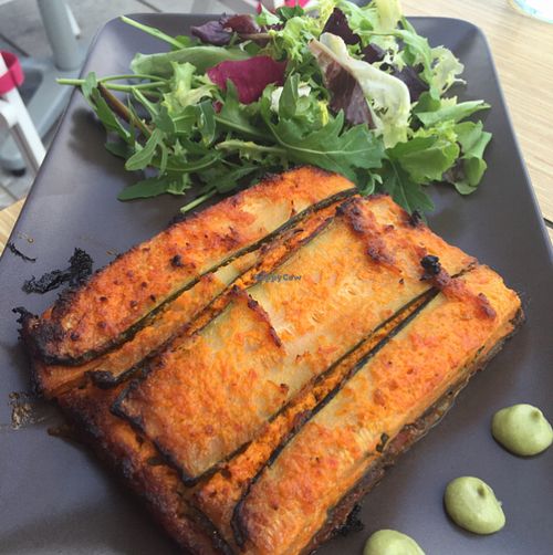 vegan lasagne at The Lab Ibiza in Ibiza