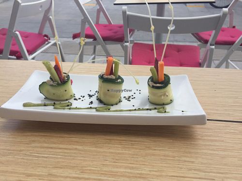 vegan zuccini rolls at The Lab Ibiza in Ibiza