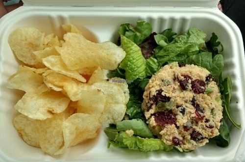 Cranberry walnut chickpea salad (on greens instead of sandwich or wrap) at Don't Have a Cow in Clarksville