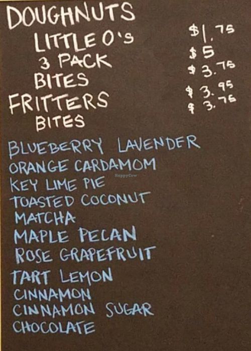 Menu board at The Big O Doughnuts in Salt Lake City