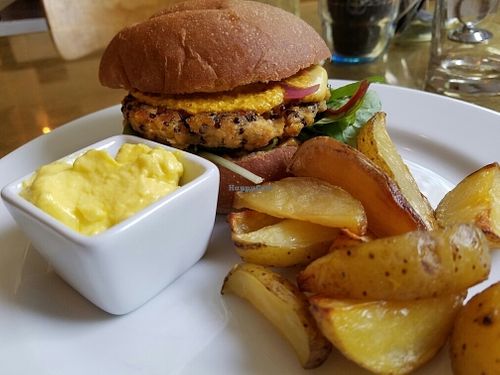 quinoa burger at Green Peas - Fridhemsplan in Stockholm