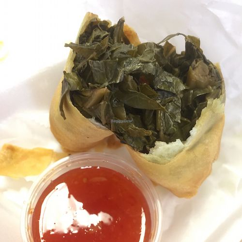 collard green spring roll at Viva La Vegan in Atlanta