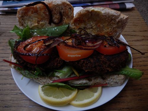 Smokey Veggie Burger at The Red Wizard in Totnes