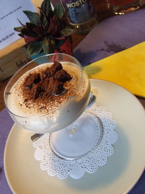 dessert (mousse a la cafe) at De Vegetarier in Leeuwarden