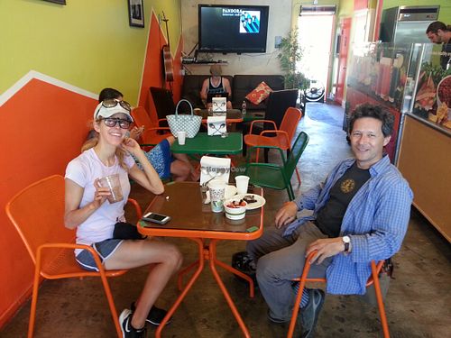 vegan bikers at The Mad Carrot in Playa Del Rey