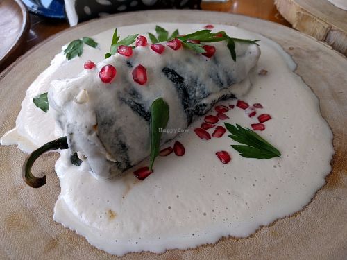 Chile en nogada at Vitality Kitchen in Puebla