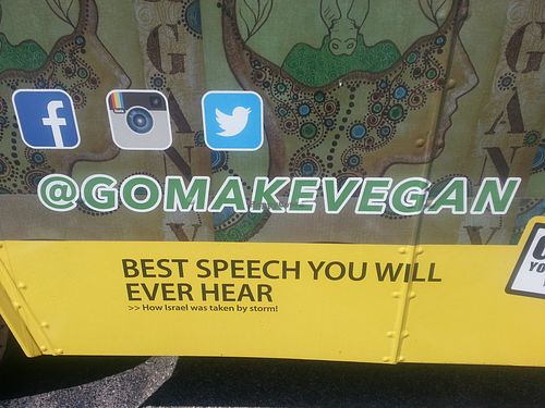 mentions Gary Yourofsky at Make Vegan - Truck in Santa Monica