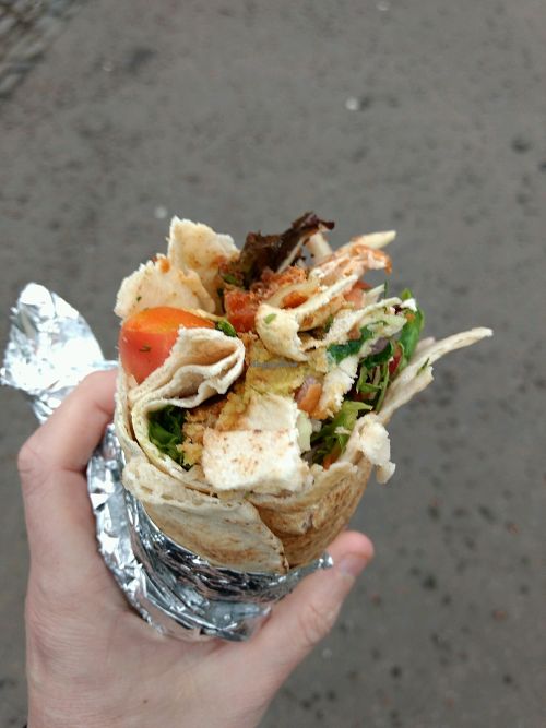 falafel wrap at Fired Up Food Hut in Edinburgh