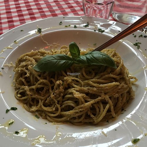 pesto spaghetti  at NovaPizza Vegan Kitchen in Edinburgh