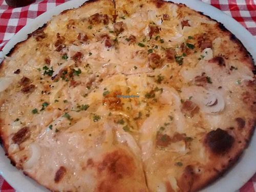 Pizza carbonara with Mheat at NovaPizza Vegan Kitchen in Edinburgh