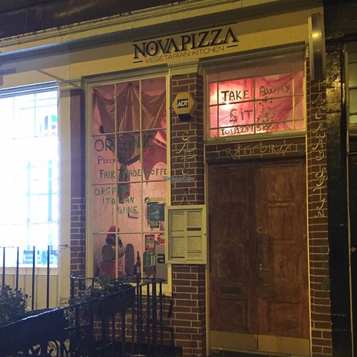 the entrance at NovaPizza Vegan Kitchen in Edinburgh