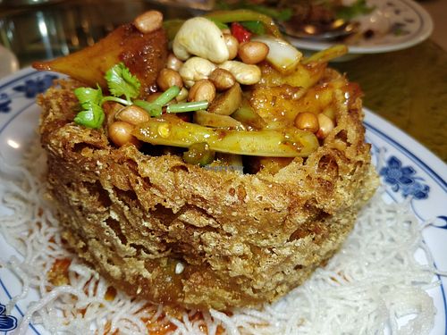 Handmade Pumpkin Yam Ring with Mala Lion Mane Mushroom at Nature Vegetarian Delights 大自然素食 - Upper Serangoon in Northeast Singapore