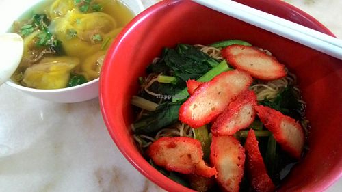 Wonton Noodles @ S$5 at Nature Vegetarian Delights 大自然素食 - Upper Serangoon in Northeast Singapore